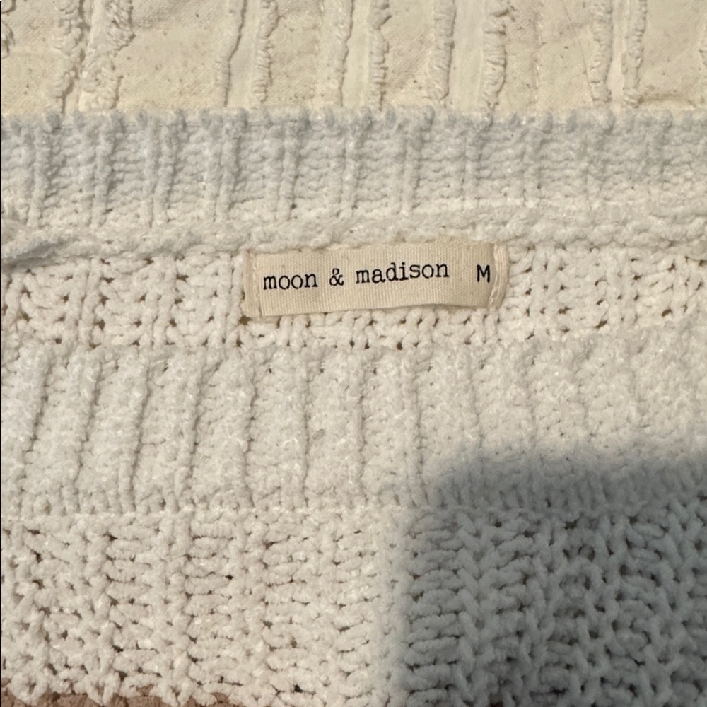 Striped Knit Cropped Sweater - Cream, Brown, and Tan - Picture 3 of 3